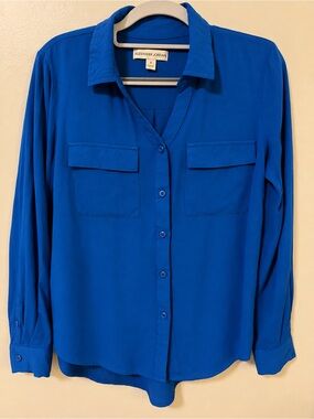 Alexander Jordan Royal Blue Button-Front Women's Blouse size S